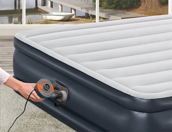 Bestway Queen 18′′ Tritech Air Mattress with Built-in Pump & Pillow – Durable Vinyl, Indoor/Outdoor Use