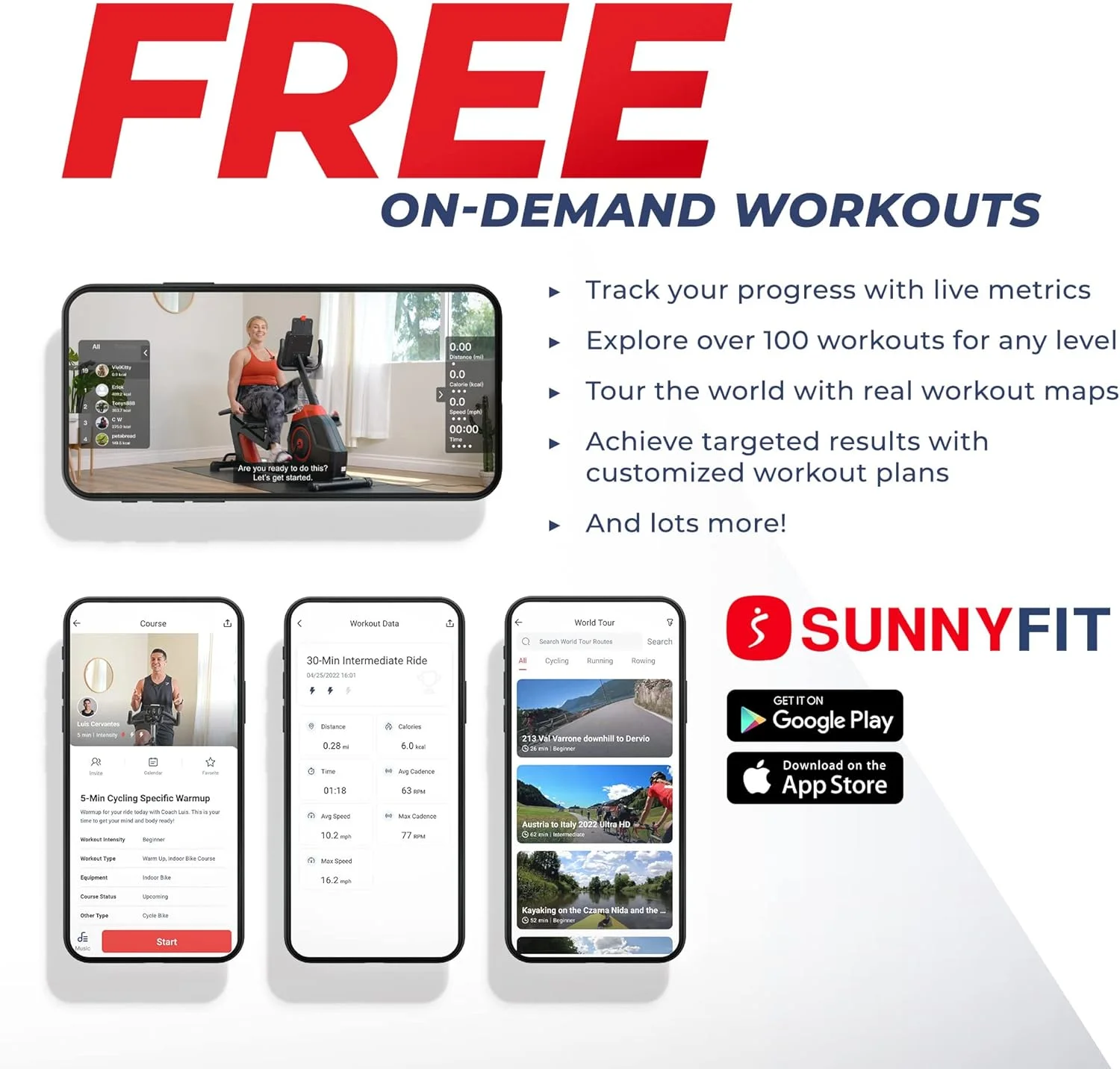 Sunny Health & Fitness Smart Recumbent Elliptical Bike with Bluetooth, 16 Resistance Levels, and SunnyFit App – SF-RBE4886SMART