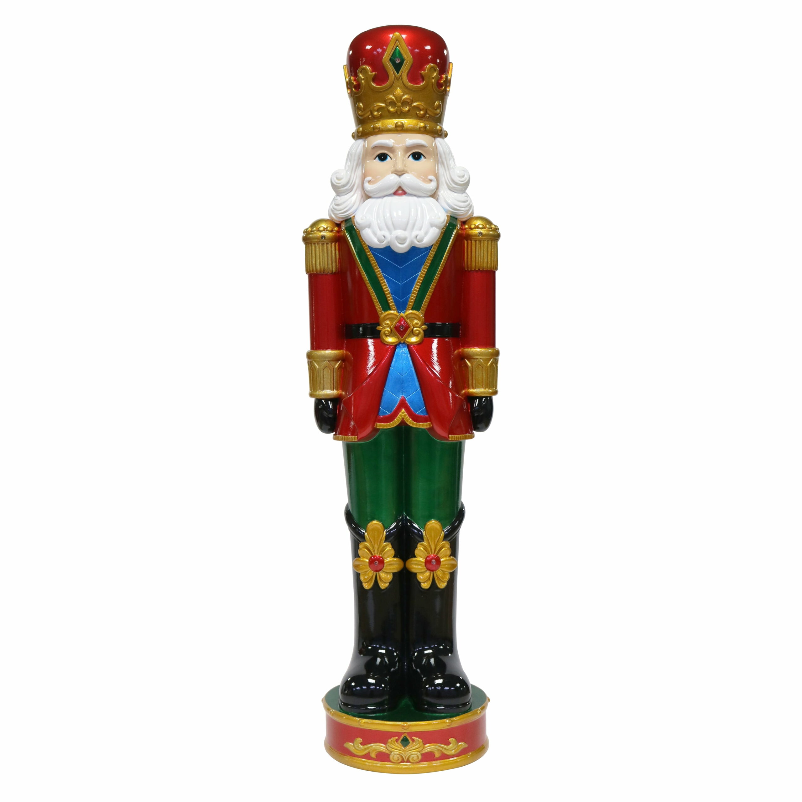 Holiday Time 32′′ Metallic LED Nutcracker – Hand-Painted Christmas Decor, Indoor/Outdoor Use