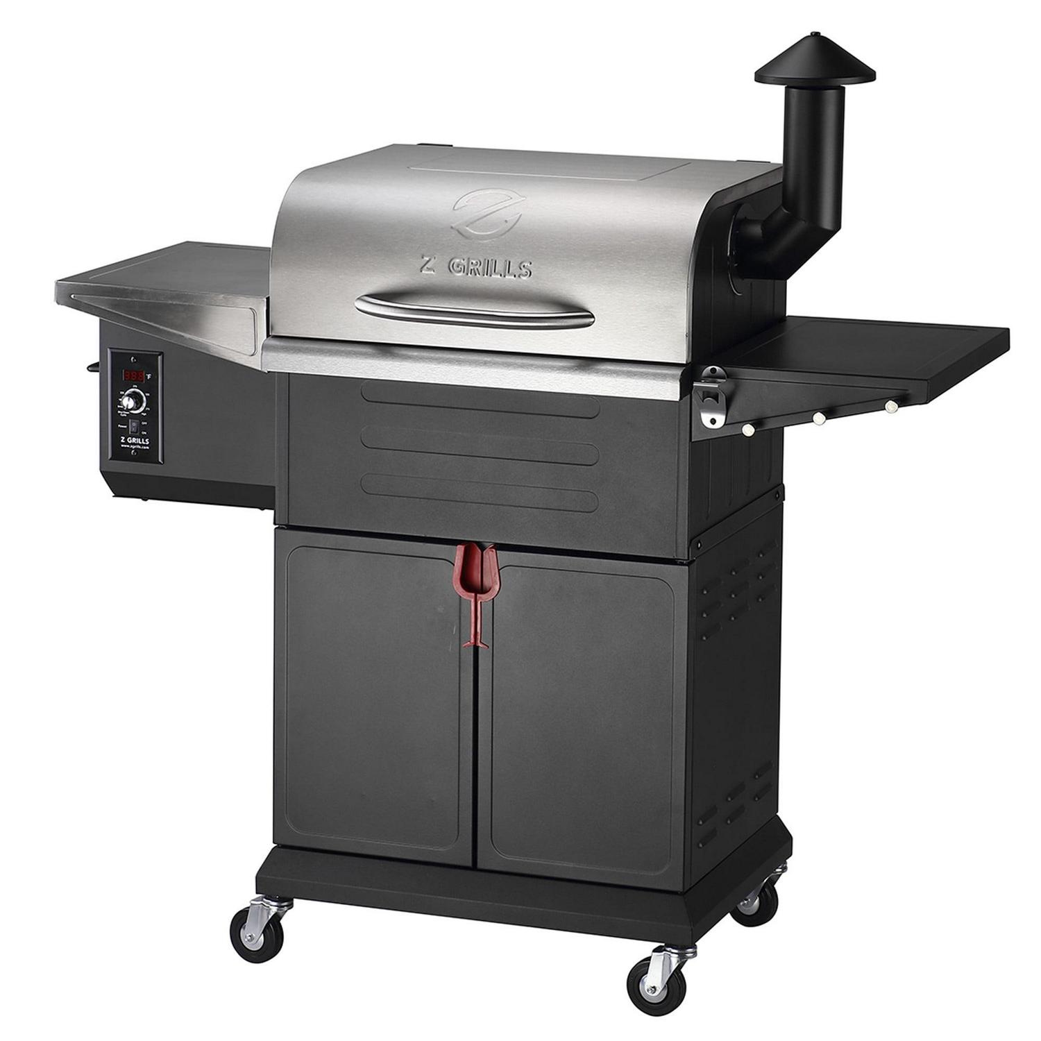 Z Grills ZPG-600D3E 8-in-1 Pellet Grill & Smoker, 572 sq.in., Porcelain-Coated Steel, Smoke Color