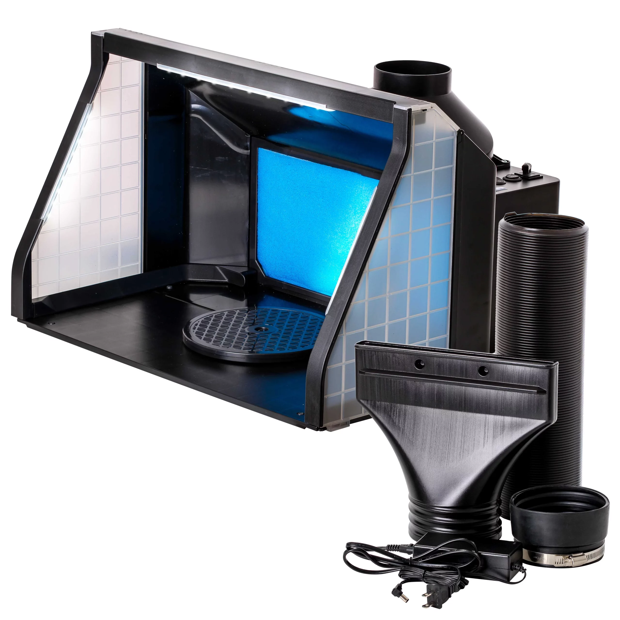 Master Airbrush Portable Dual Fan Spray Booth Kit with LED Lights & 5.6 Ft Exhaust Hose