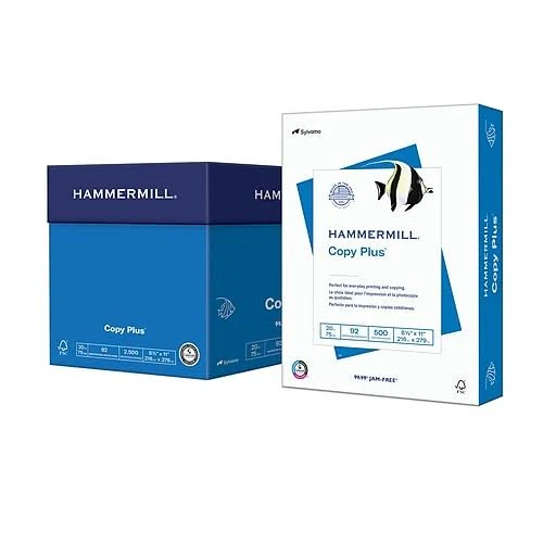 Hammermill Copy Plus 8.5′′ x 11′′ White Copy Paper, FSC Certified, Acid-Free, LEED MR1 Eligible