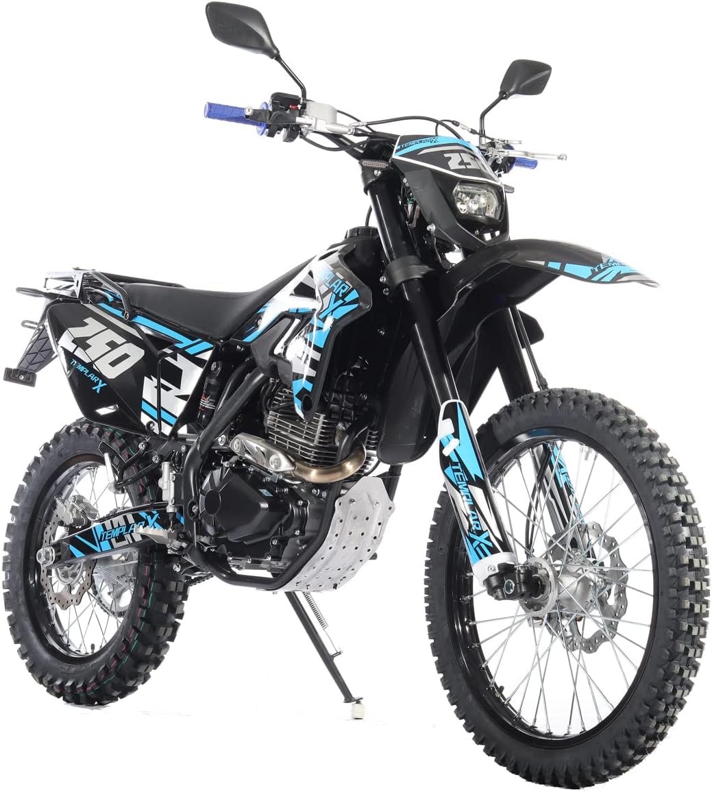 X-PRO Templar X 250cc Dirt Bike, Zongshen Engine, 6-Speed Manual, Adjustable Forks, Alloy Wheels, LED Lights, 9L Fuel Capacity
