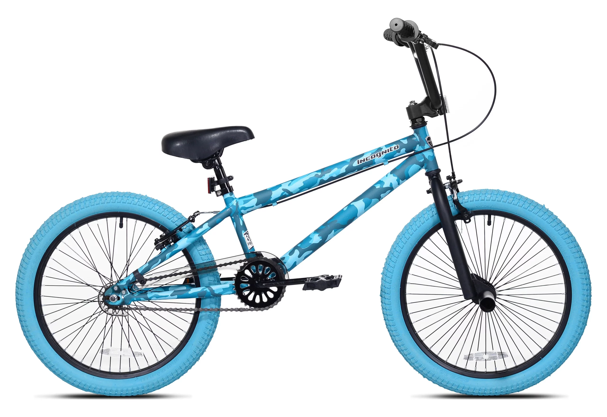 Kent 20′′ Incognito Girl’s BMX Bike, Turquoise Camouflage, Steel Frame, Ages 8-12, Dual Caliper Brakes