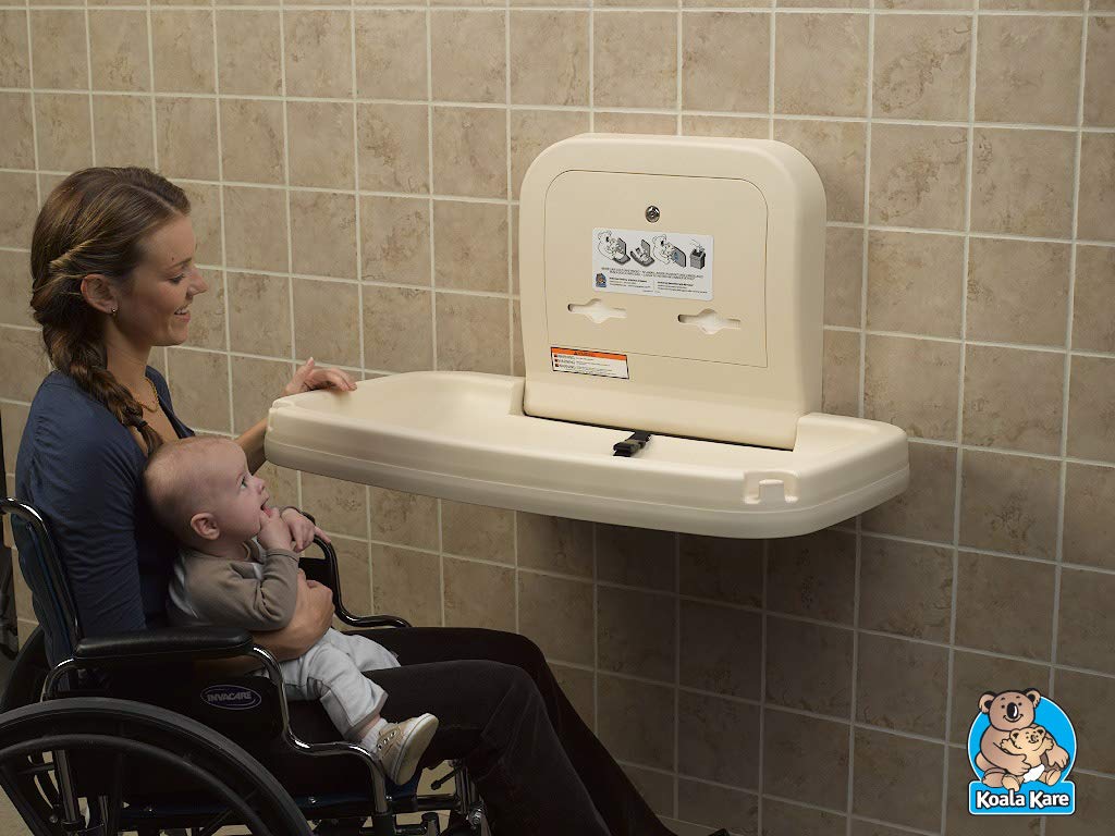 Koala Kare Horizontal Baby Changing Station with Microban, Extra-Wide Surface, Safety Belts, Cream (KB200-00)