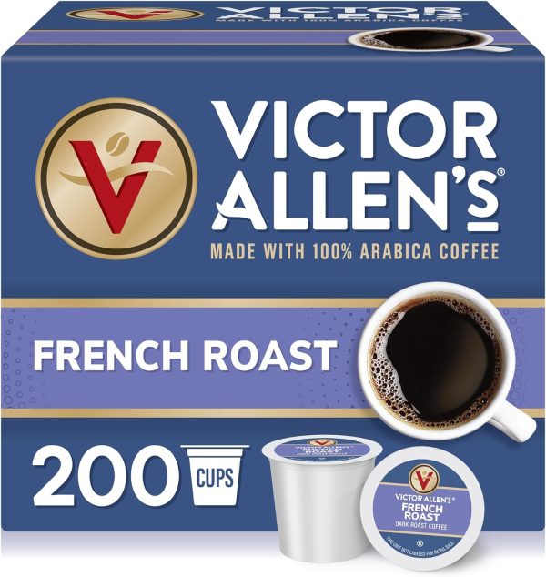 Victor Allen s Coffee French Roast, Dark Roast, 200 Count, Single Serve Coffee Pods for Keurig K-Cup Brewers