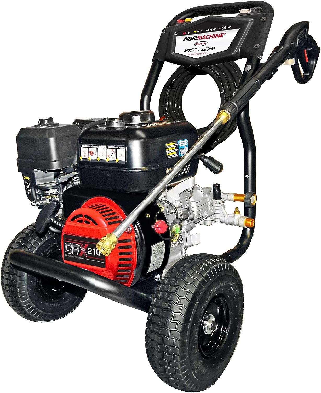 SIMPSON 3400 PSI Gas Pressure Washer with CRX Engine, 25-ft Hose, 4 Nozzles & Steel Wand