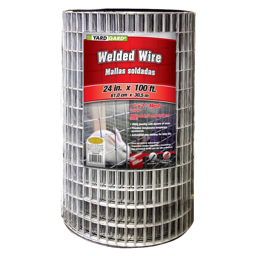 YARDGARD Galvanized Welded Wire Fence 24′′x100′ Mesh 2′′x1′′ Durable Outdoor Barrier