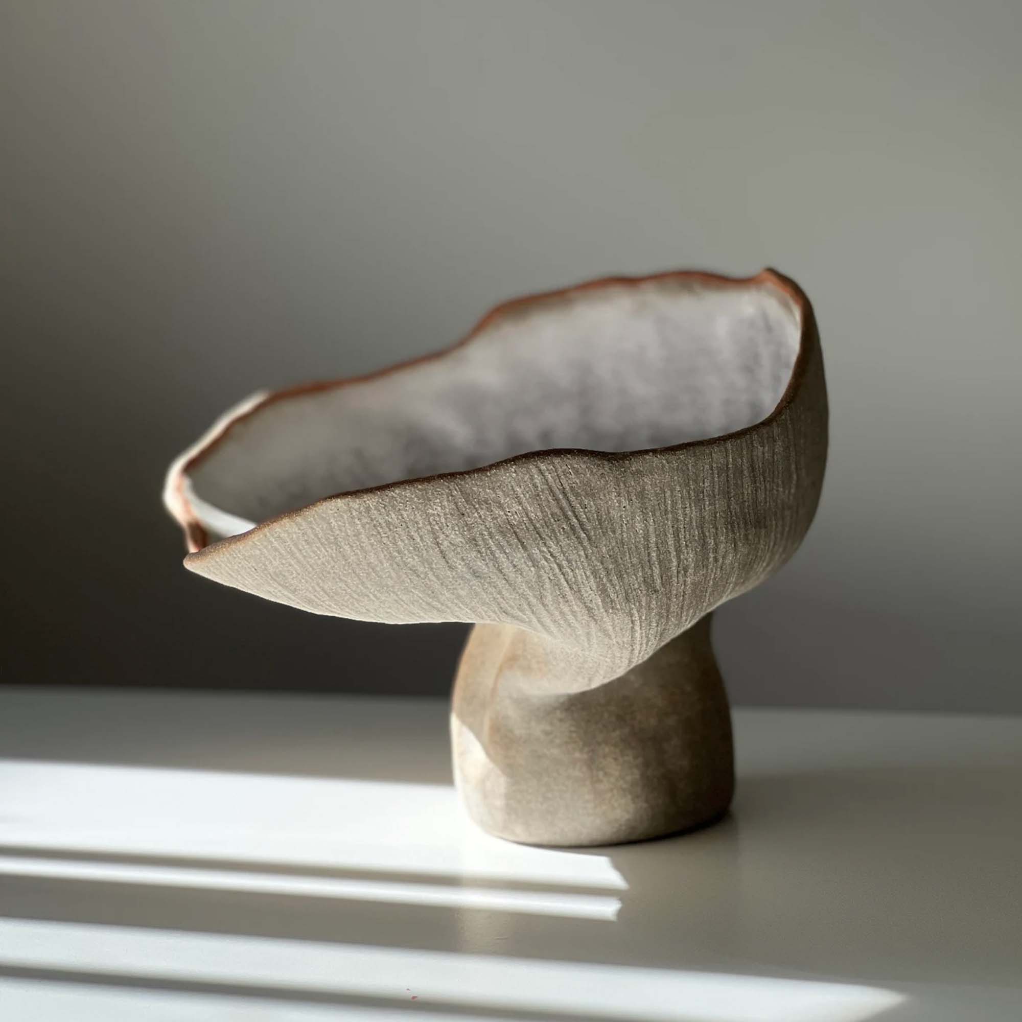 Abstract Beige Ceramic Vase