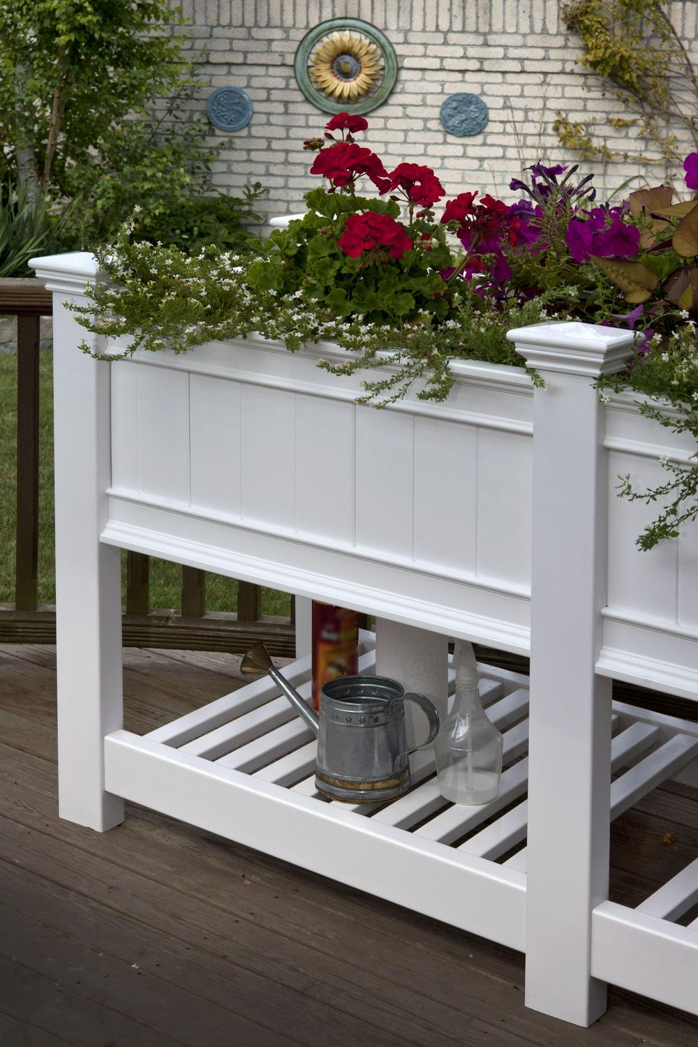 Vita Vinyl Extension Kit for Cambridge Planter, White, Durable & Maintenance-Free, VA68215