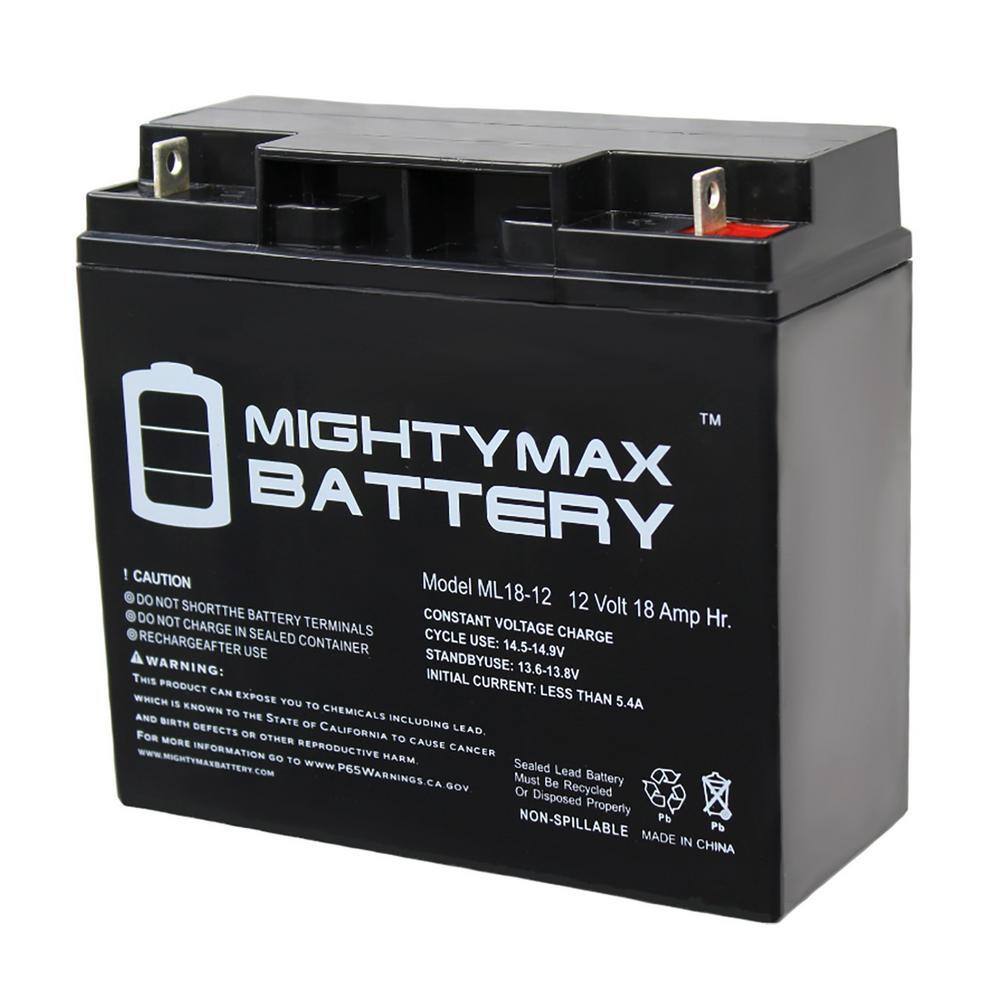 MIGHTY MAX ML18-12 12V 18Ah AGM Sealed Lead Acid Battery for Versatile Applications