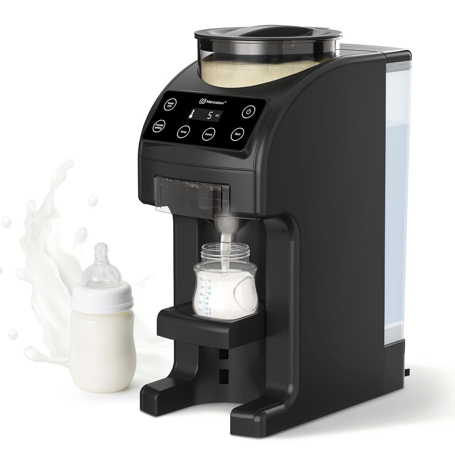 Brand Automatic Formula Dispenser – Fast & Customizable, Accurate Temperature Control, Compatible with All Bottles & Formulas, Black/White