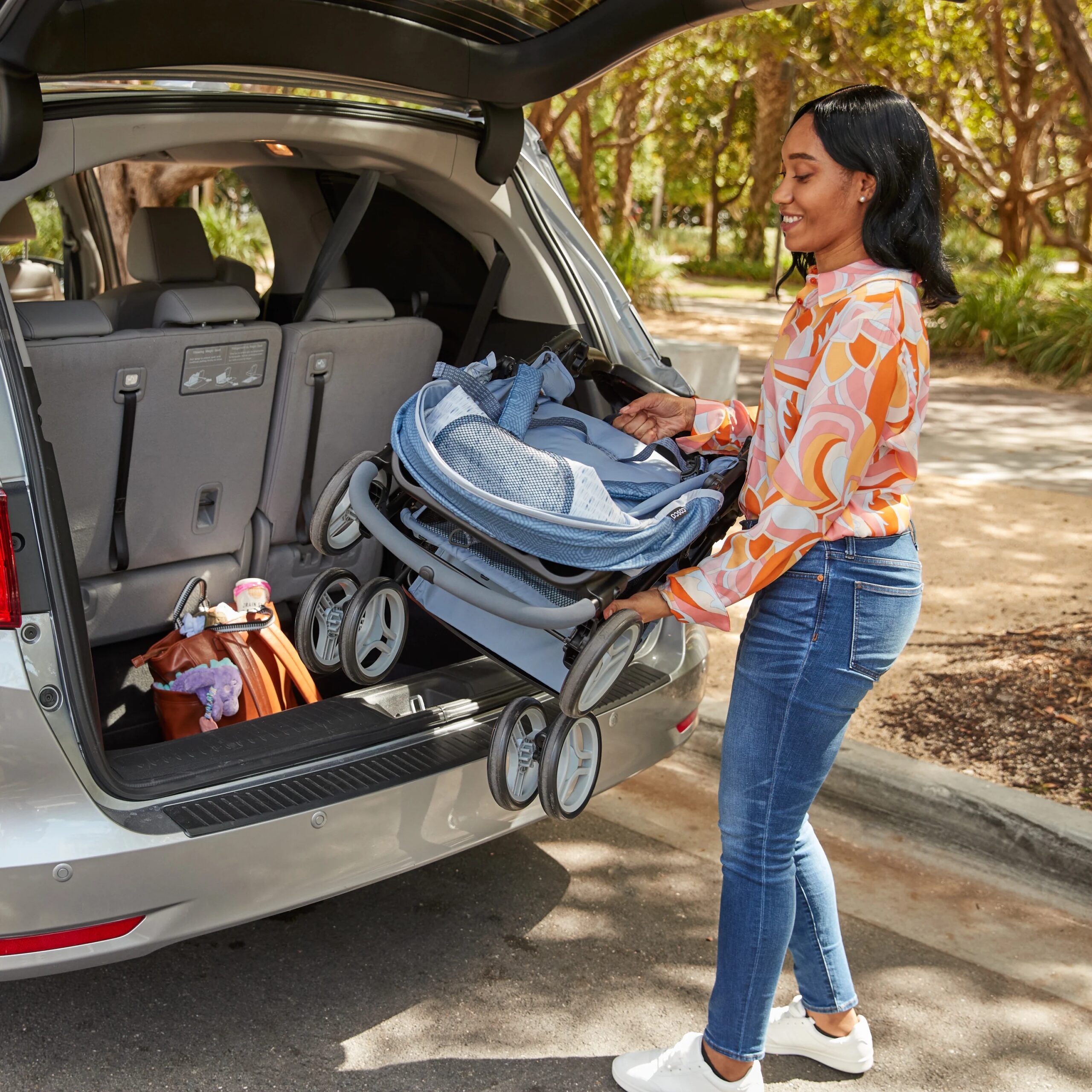 Cosco Lift & Stroll DX Travel System, Gray Arrows – Lightweight Unisex Car Seat & Stroller Combo, Recycled Fabric, Safety Certified