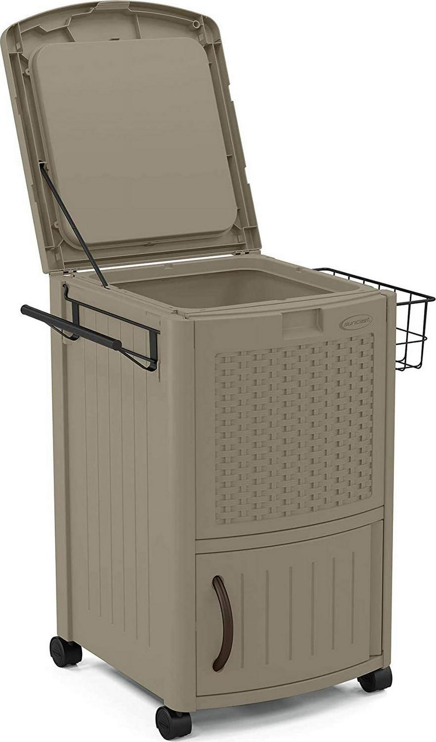 Suncast 77 Qt. Patio Cooler Station, Wicker Design, Multicolor, Model DCCW3000DTD