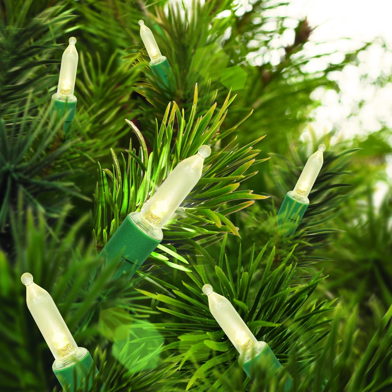 Holiday Time 300-Count Warm White LED Mini Christmas Lights with Green Wire, 59 ft, Indoor/Outdoor