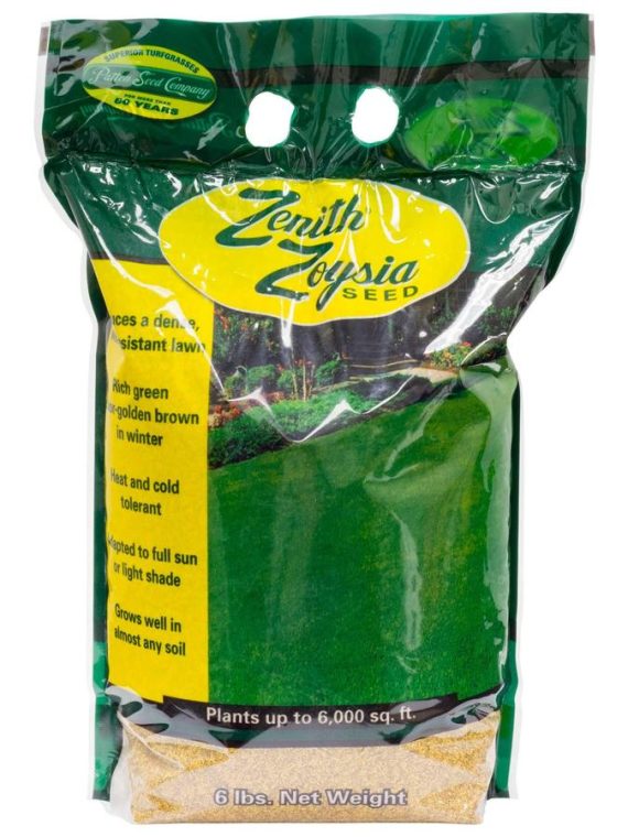 Zenith Zoysia Grass Seed – 6 lb Bag, Shade & Drought Tolerant, Covers 6,000 sq ft, Dark Green Medium Texture