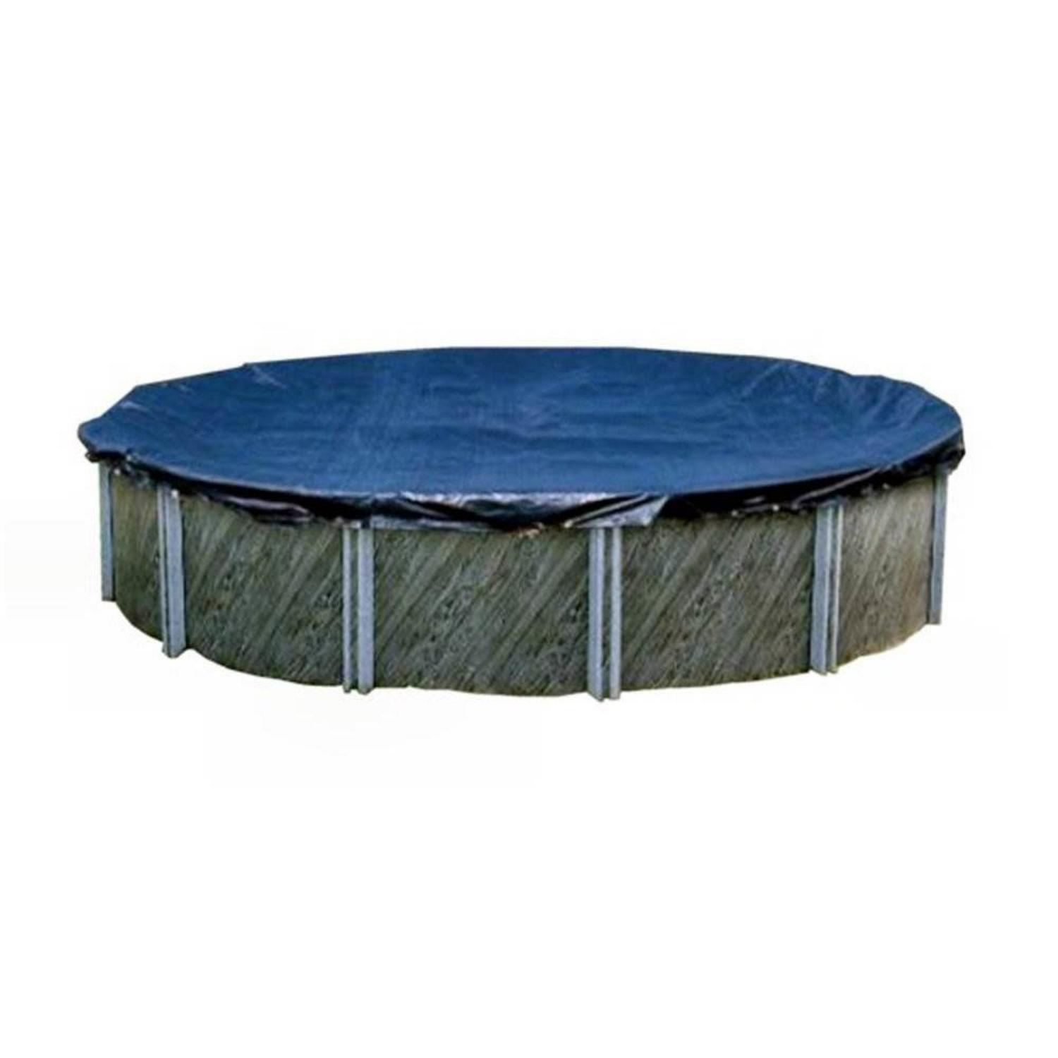 Swimline 30′ Round Above Ground Winter Pool Cover, Blue, UV-Resistant, 34′ Size, Includes Grommets & Cable