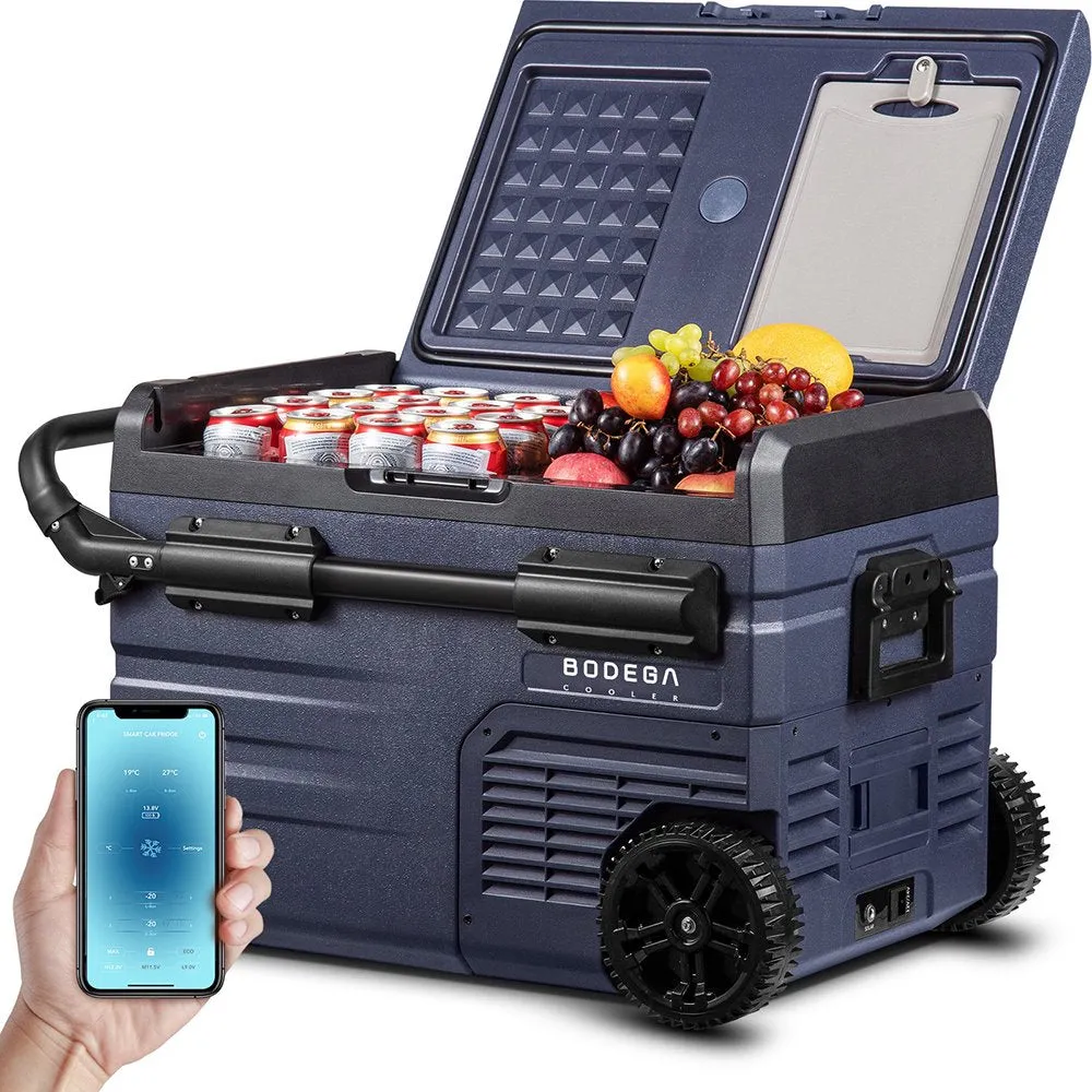 Portable 12V Car Refrigerator Freezer 37 Qt, Dual Zone, App Control, Energy Efficient, for Travel & Camping