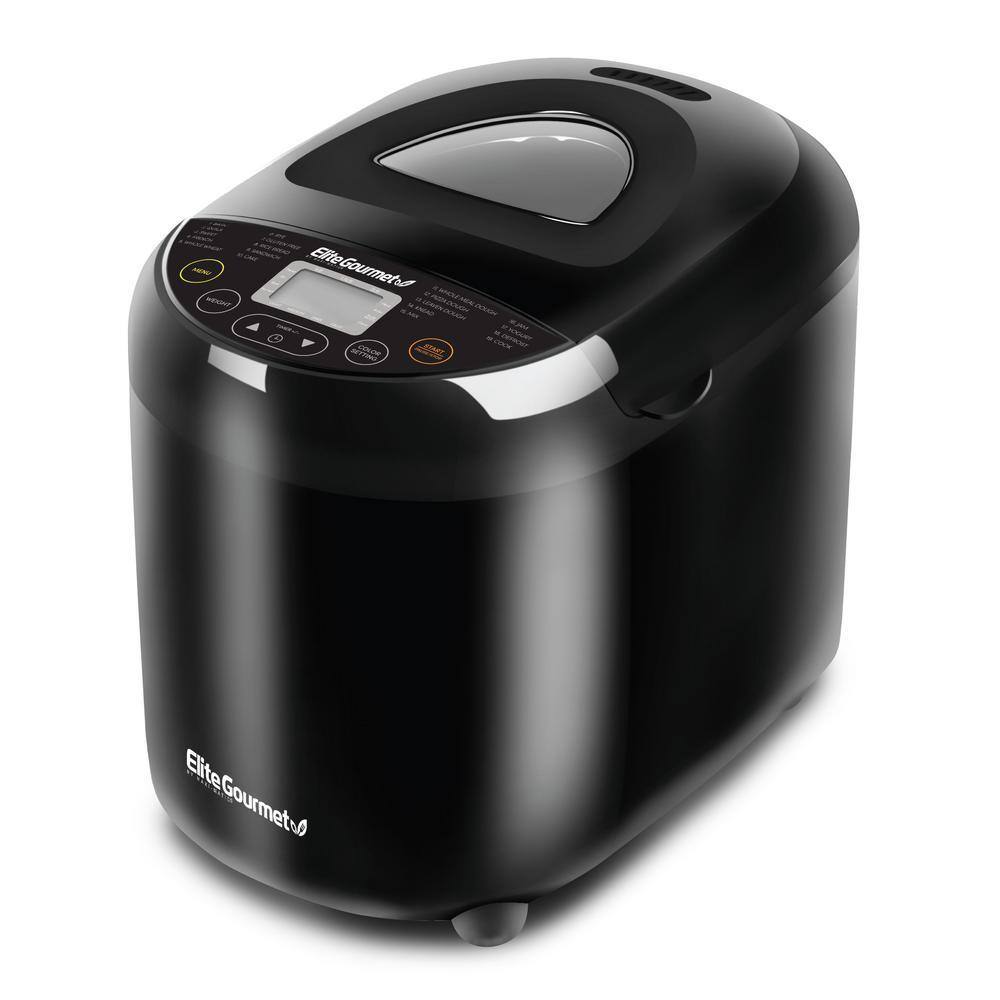 Elite Gourmet 2lb Programmable Bread Maker, 19 Settings, Black, EBM8103B