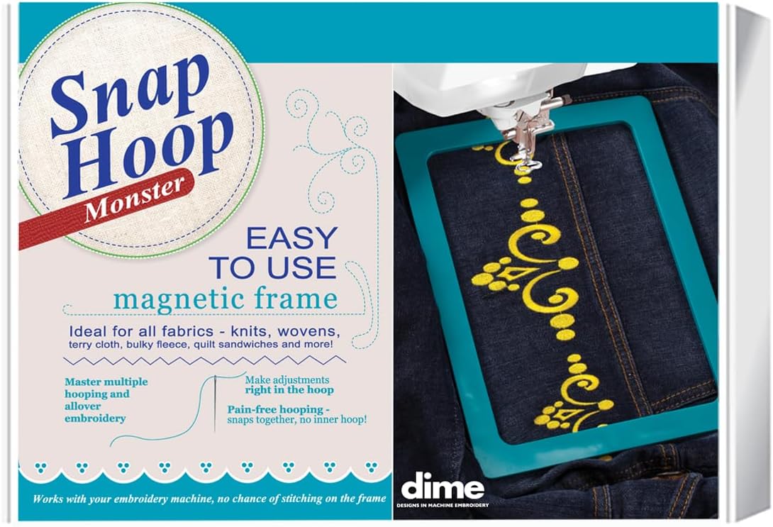 dime DESIGNS Snap Hoop Monster Magnetic Embroidery Hoop 5′′x7′′ for Baby Lock/Brother Machines – Ideal for Heavy Fabrics