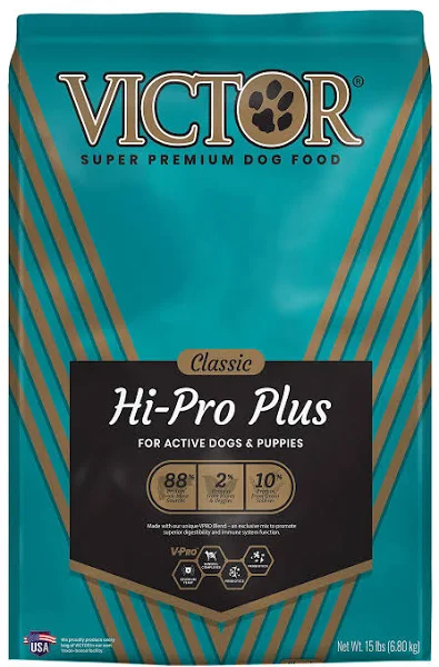 VICTOR Hi-Pro Plus High-Protein Dry Dog Food, 15 lb – Supports Active Dogs & Puppies