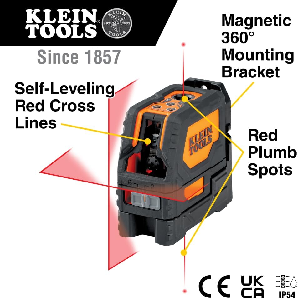 Klein Tools 93LCLS Self-Leveling Laser Level with Plumb Spot & Magnetic Mounting