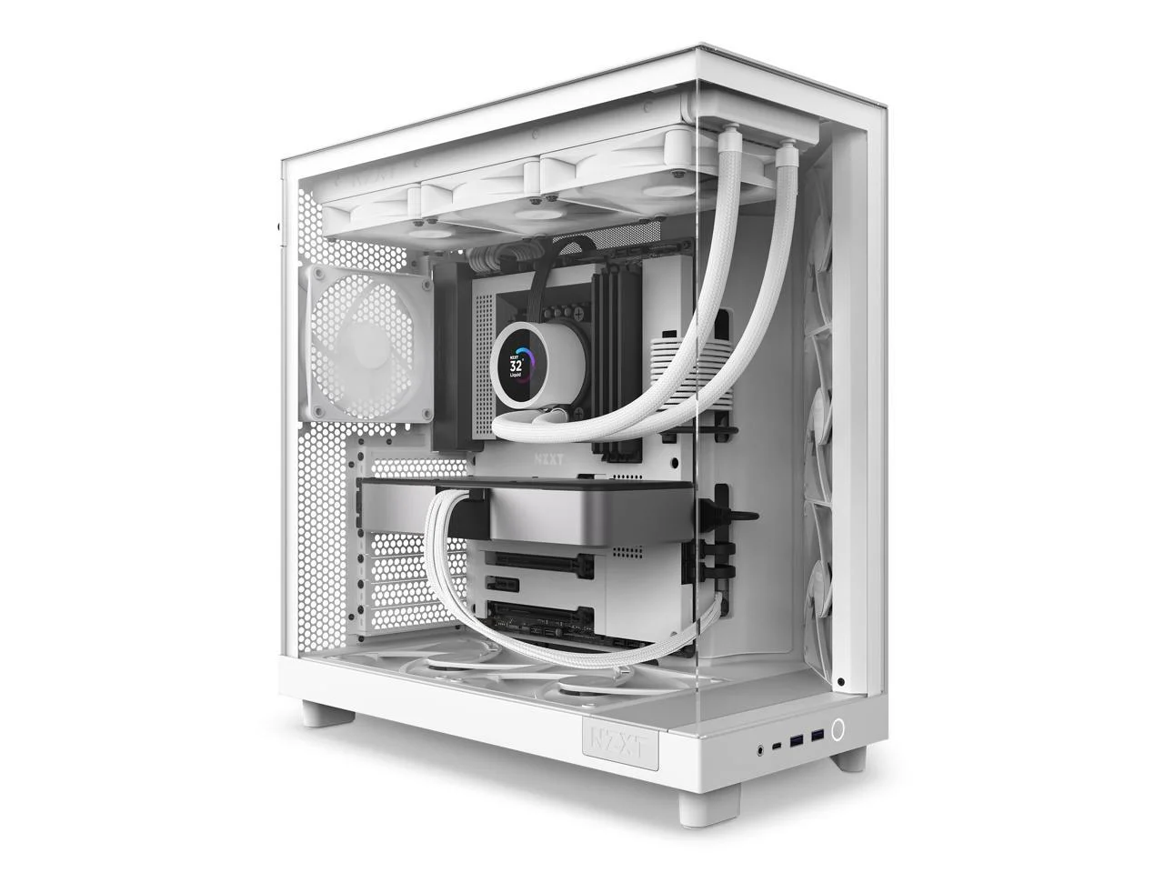 NZXT H6 FLOW White Compact Mid-Tower Case, Dual-Chamber Design, Optimized Airflow, Tempered Glass