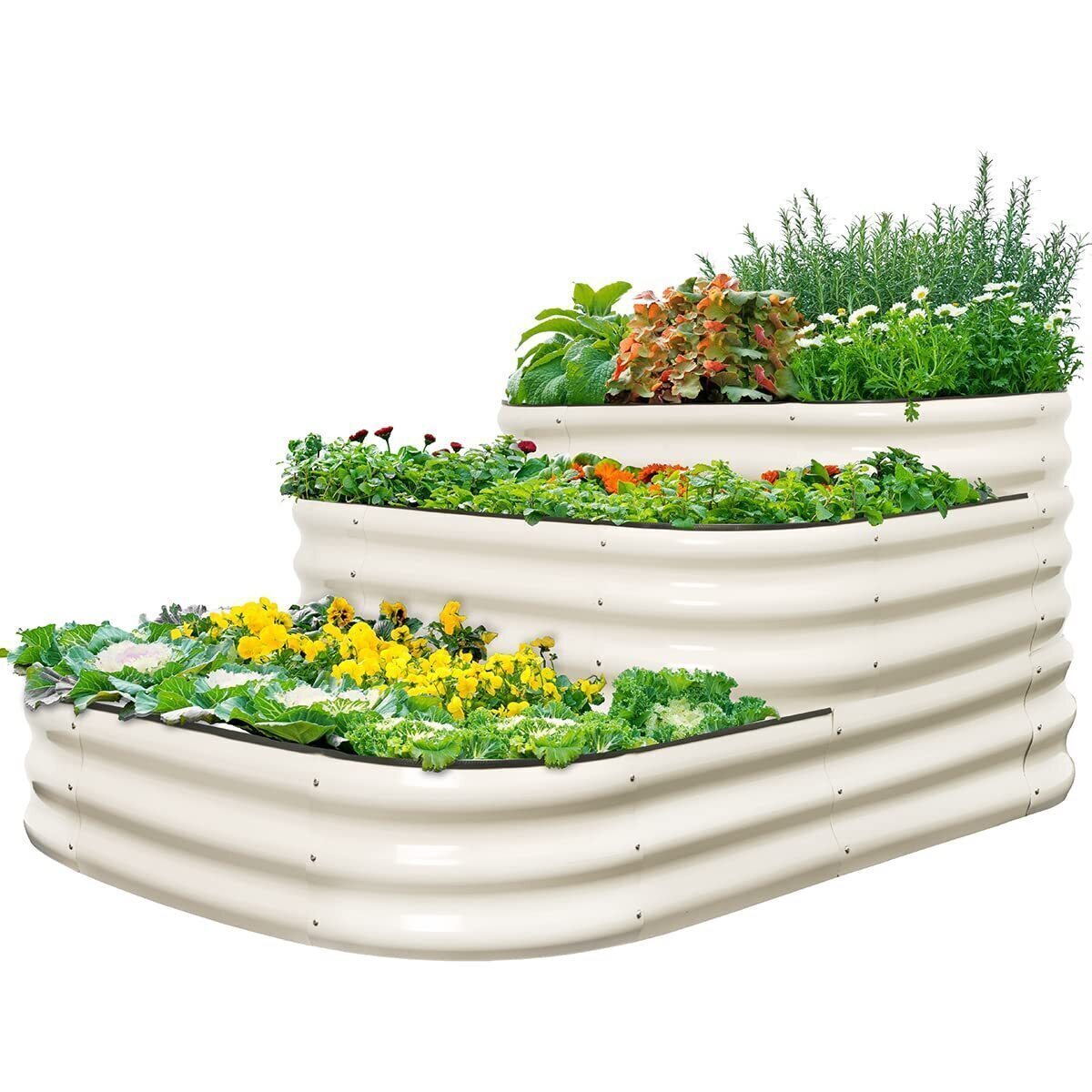 Galvanized 3-Tier Raised Garden Bed Kit – Durable Metal Planter, 43 Inches