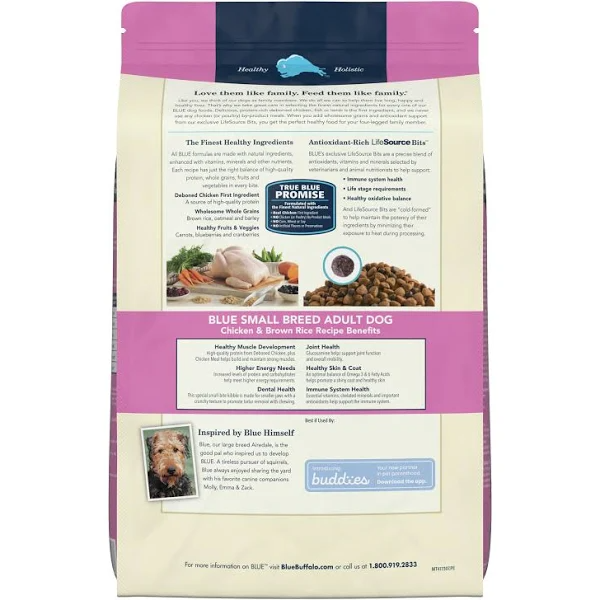 Blue Buffalo Blue Life Protection Formula Food for Dogs, Natural, Chicken and Brown Rice Recipe, Small Breed Adult - 15 lbs (6.8 kg)