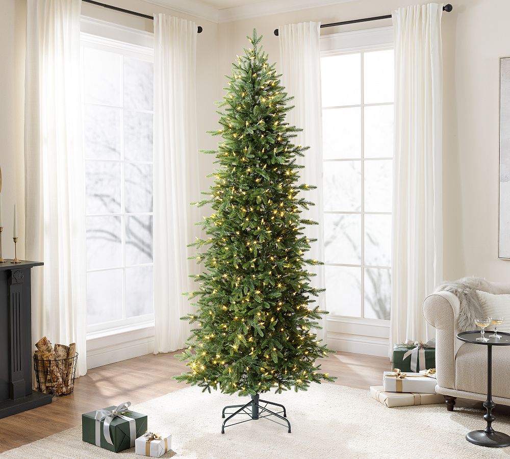 Lit Oregonian Slim Faux Christmas Tree