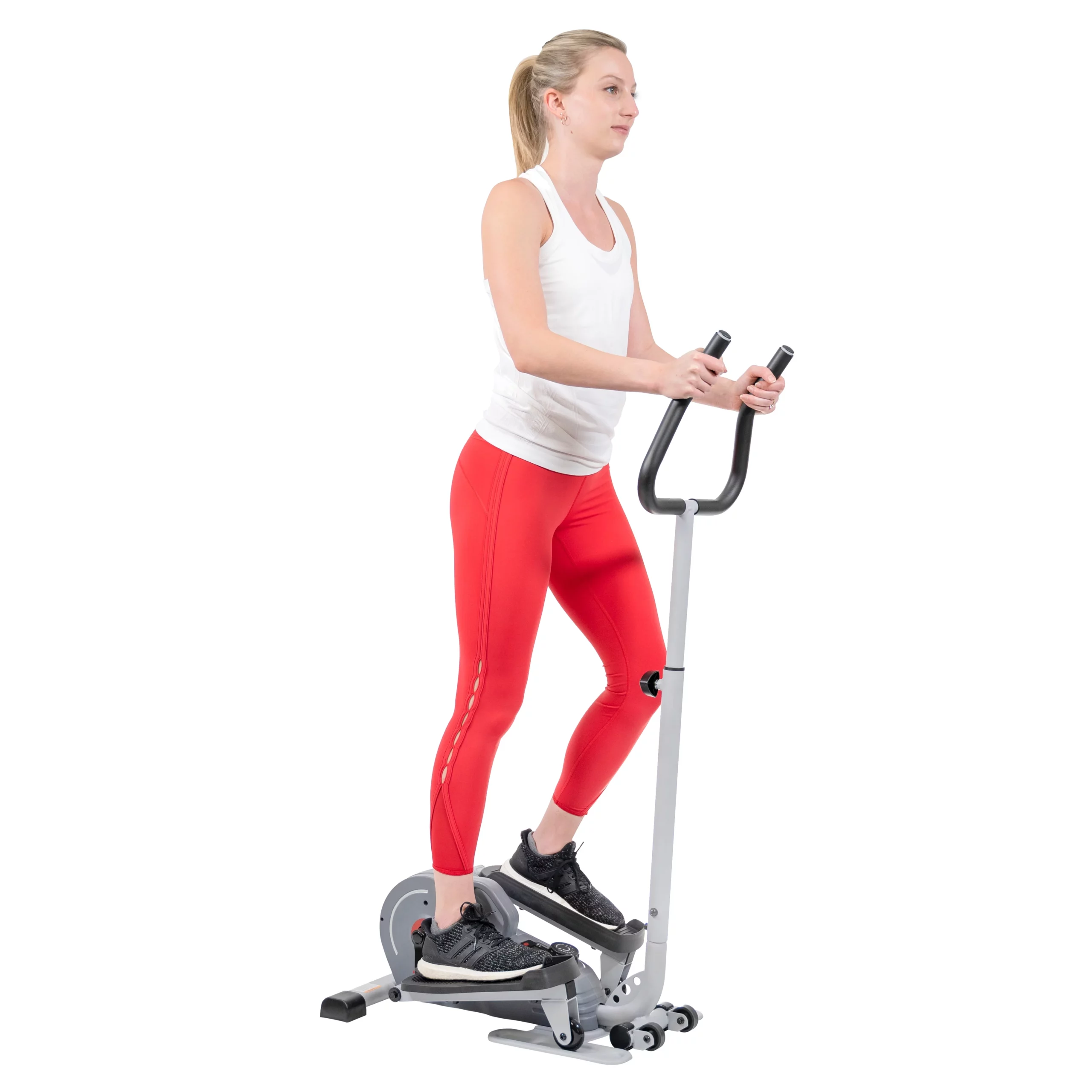 Sunny Health & Fitness Compact Magnetic Elliptical Trainer with Adjustable Handlebars, 8 Resistance Levels, SF-E3988