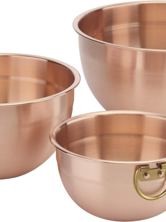 3P Copper Mixing Bowl Set – 3 Piece Kitchen Cookware