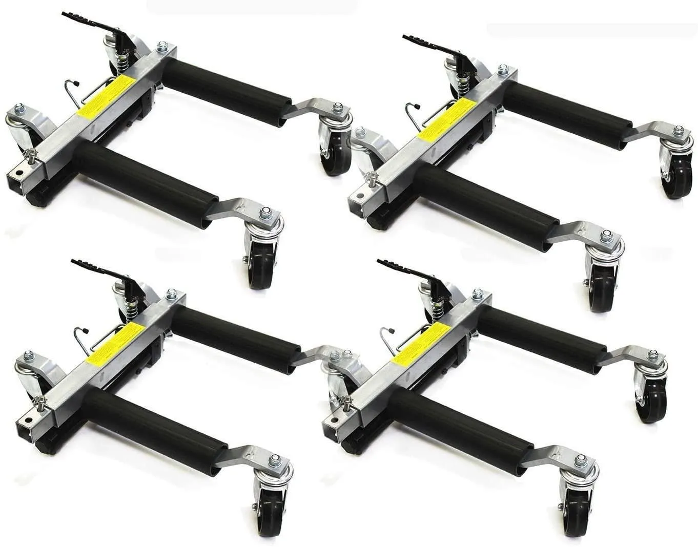 Stark Set of (4) Wheel Dolly Car Skates Vehicle Positioning Hydraulic Tire Jack Truck Rv Trailer Pick Up Dolly Ratcheting Foot Pedal, 1500LBS