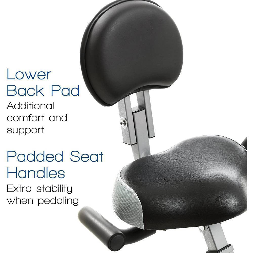 XTERRA Fitness FB350 Folding Exercise Bike, Silver – Compact Design, LCD Display, 8 Resistance Levels, Padded Seat & Back Support