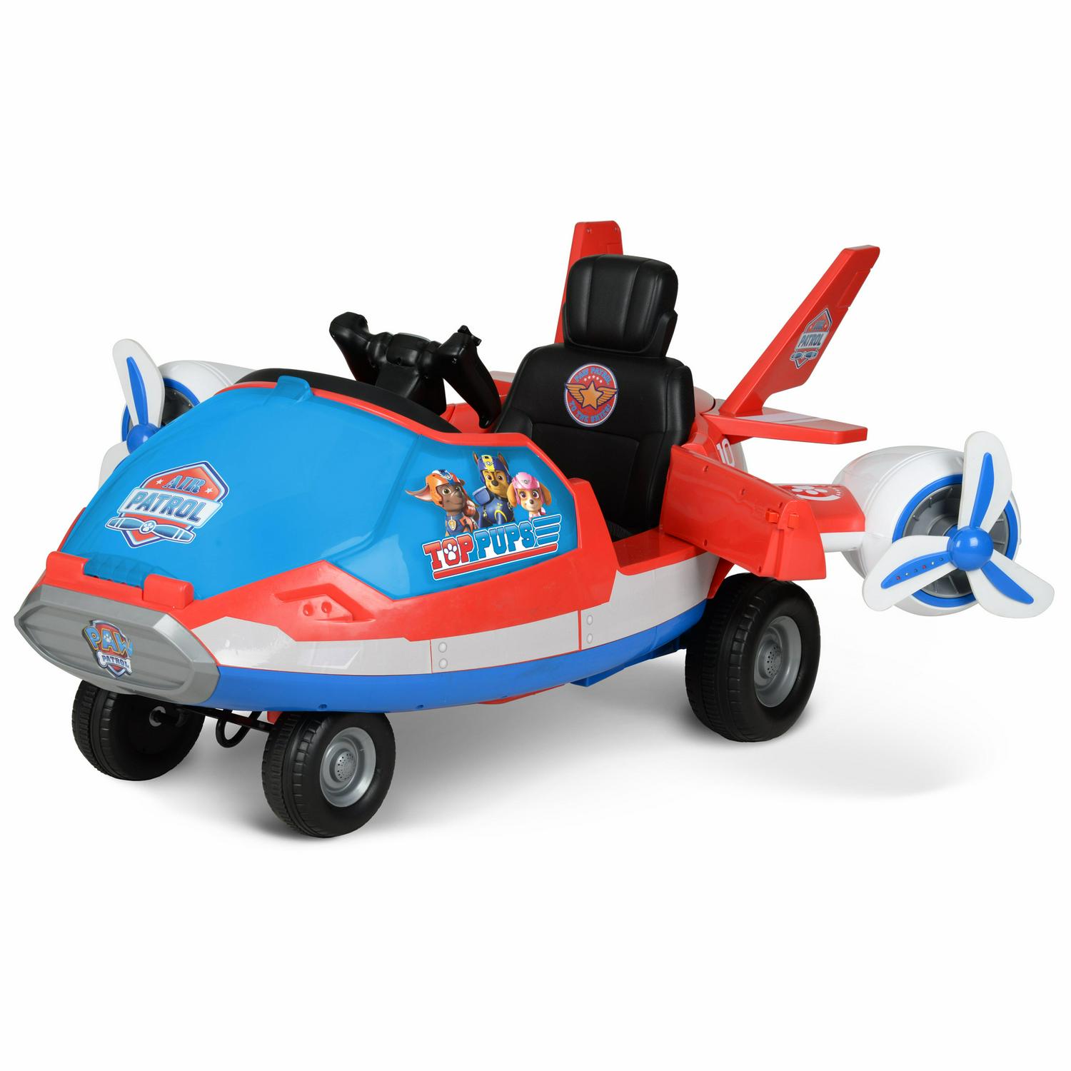 Nickelodeon Paw Patrol 12V Airplane Ride On by Hyper Toys with LED Propellers & Engine Sounds, Blue, Ages 3+