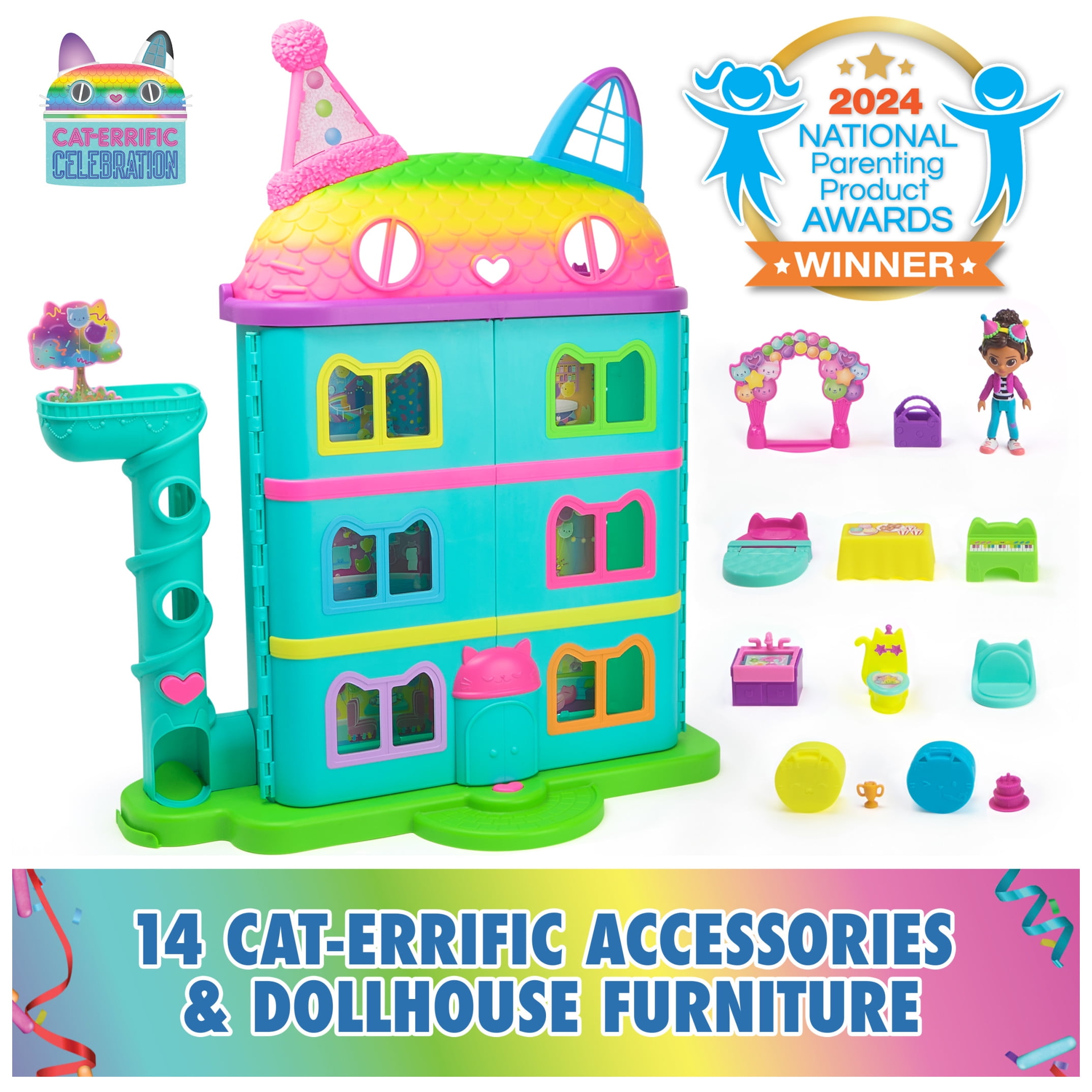Spin Master Gabby’s Dollhouse 25′′ Tall Playset with Figures, Furniture & Sound Effects