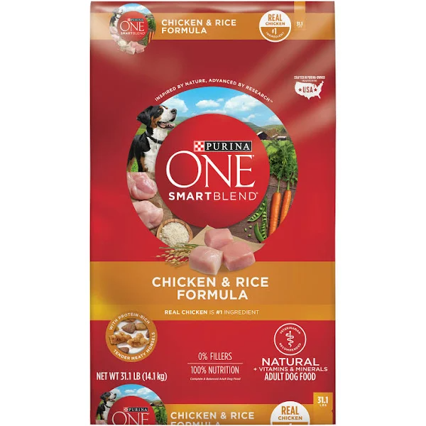 Purina ONE SmartBlend Adult Dry Dog Food, Chicken & Rice, 31.1 lb, Immune Support, Real Chicken