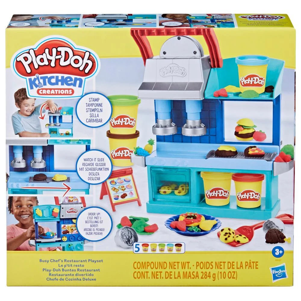 Play-Doh Kitchen Creations Busy Chef’s Restaurant Set for Boys and Girls – 5 Color (5 Piece)