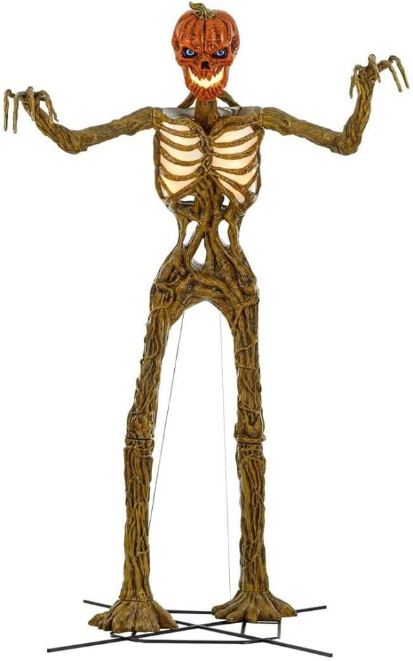 Home Accents 12-Foot Giant Inferno Pumpkin Skeleton with LCD Eyes & Posable Arms for Halloween Display