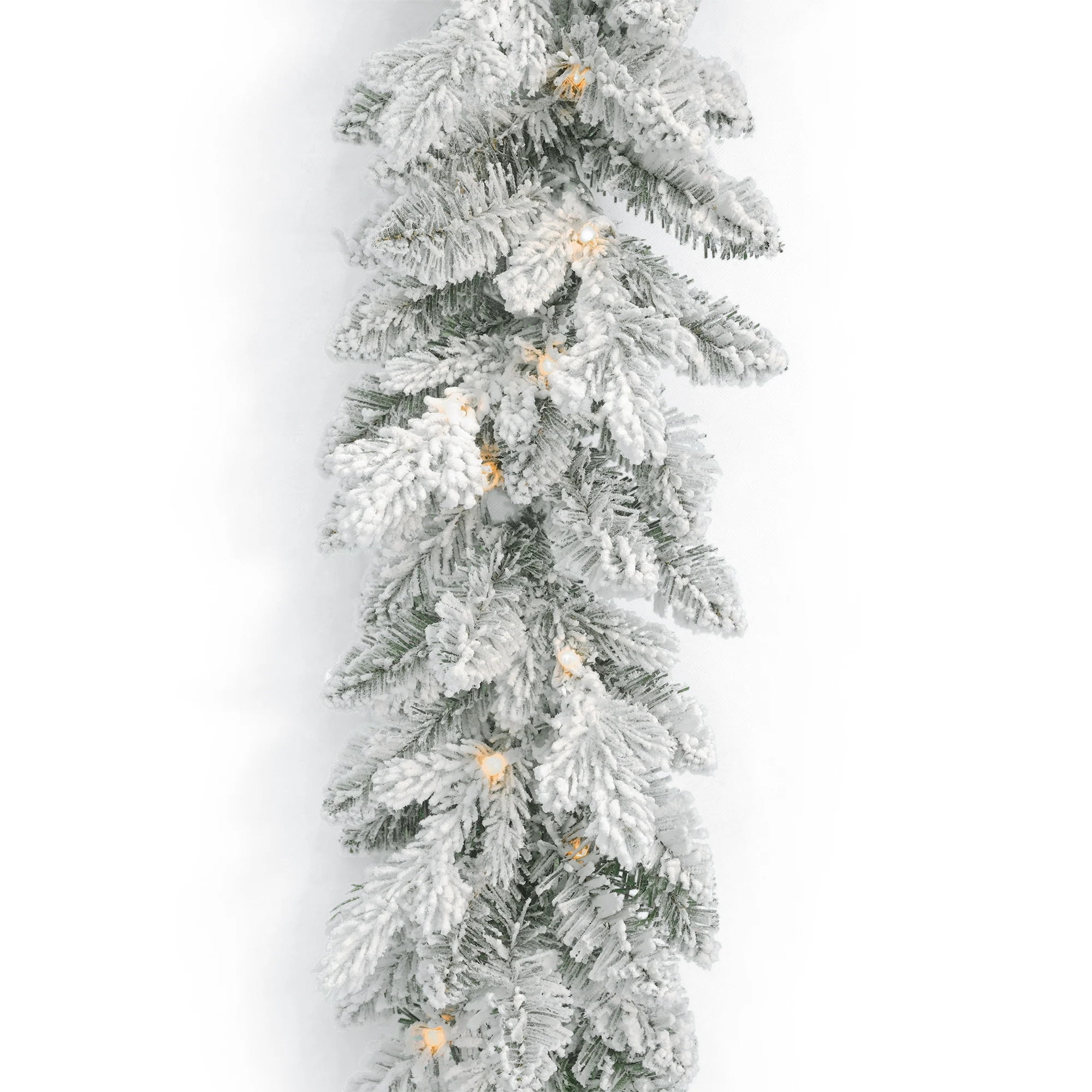 Seasonal LLC 6ft Bluffton Flocked Prelit Garland with RGBW LED Lights, Remote-Controlled, Battery-Operated, Indoor/Outdoor Use