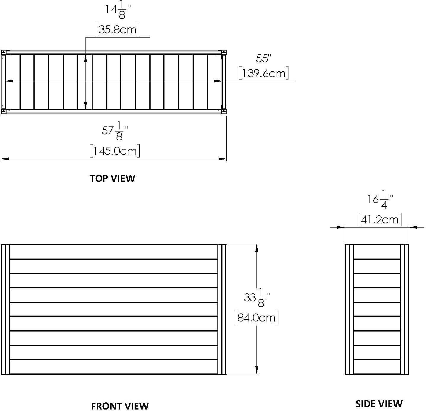 Vita Urbana Large Vinyl Planter, Espresso Brown, 57′′ x 16′′ x 33′′, BPA-Free, Easy Assembly