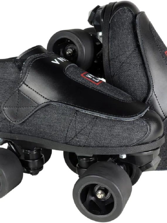 Riedell Junior Stealth Unisex Roller Skates – Indoor Jam Skates for Men Size 9 / Women Size 10