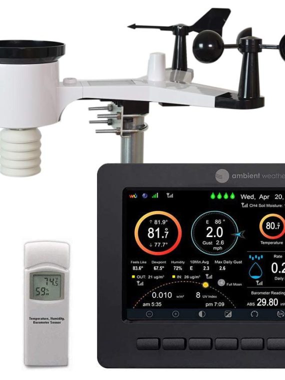 Ambient Weather WS-2000 Smart Weather Station with WiFi, Remote Monitoring & Alerts, Advanced Console & Sensor Array