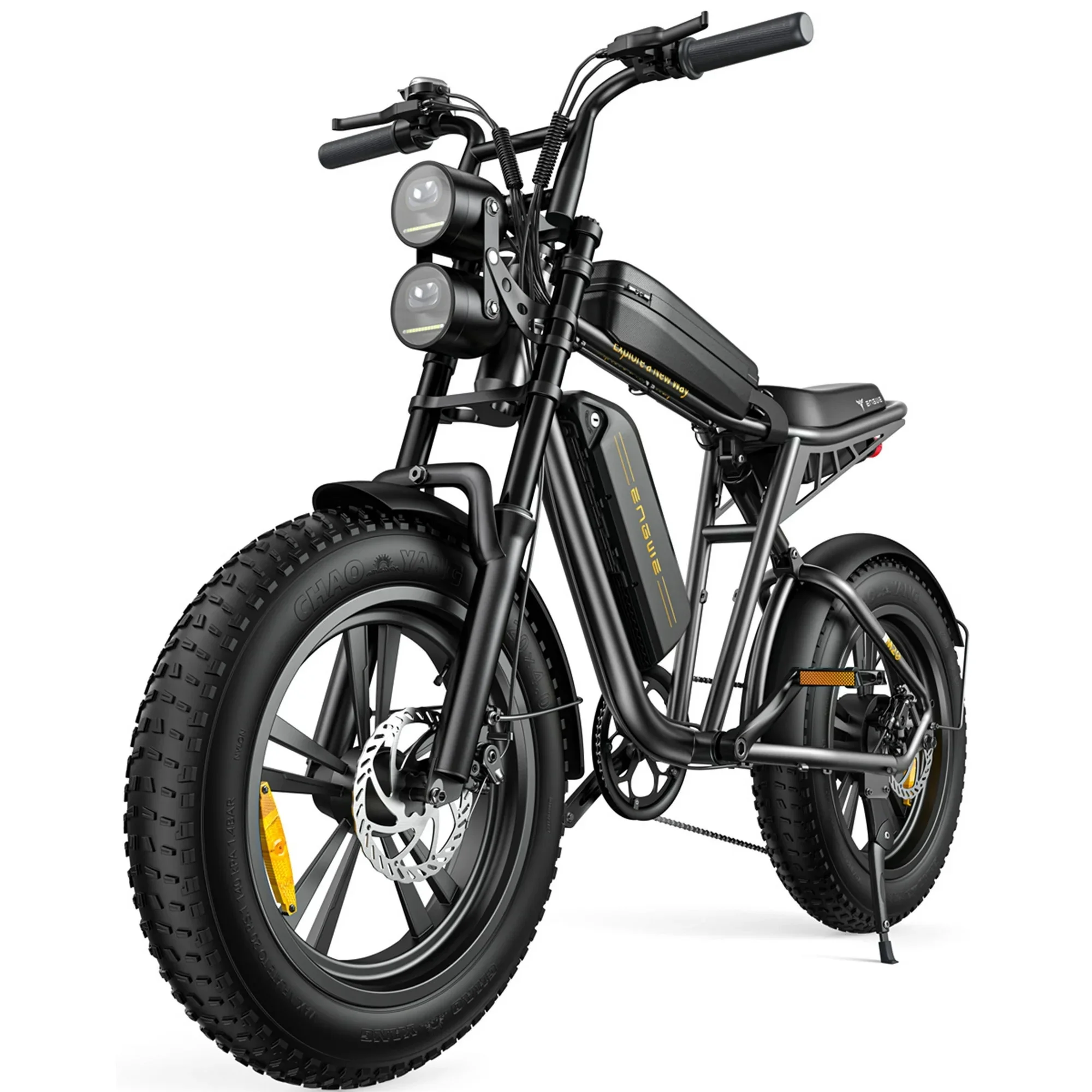 AKEZ 1000W Electric Bike for Adults, Retro-Style, 28mph, 94 Miles Range, 20′′x4.0′′ Fat Tires, Full Suspension, UL Certified