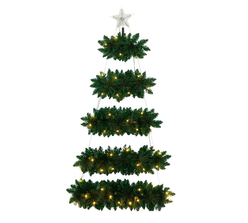 Faux Lit Wall Hanging Christmas Tree