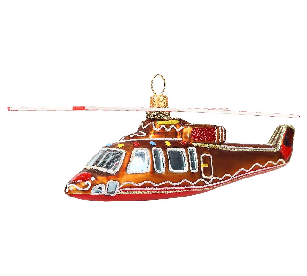 Handmade Heirloom Gingerbread Helicopter Ornament