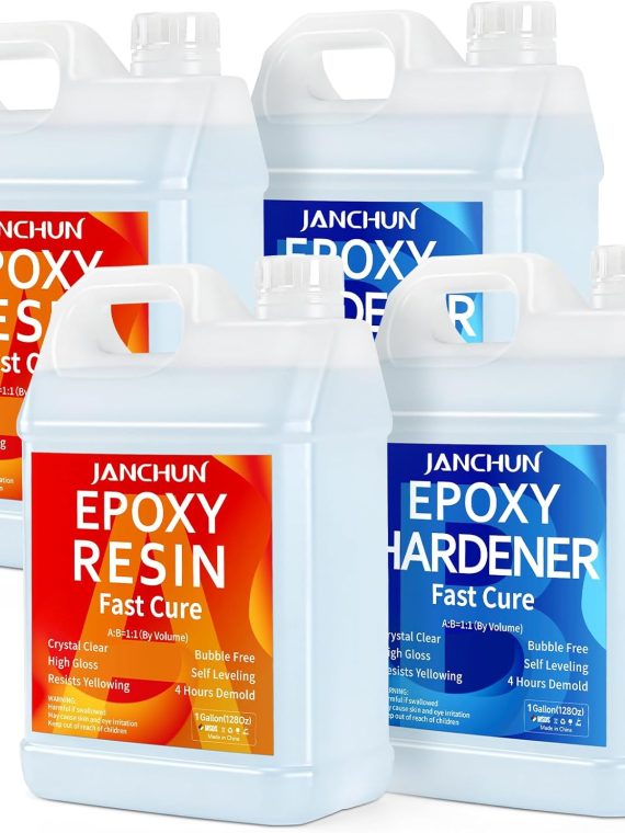 High Gloss Epoxy Resin Kit – 2 Gallon Resin & Hardener for River Tables, Art Casting, Jewelry & DIY Projects, Fast Curing