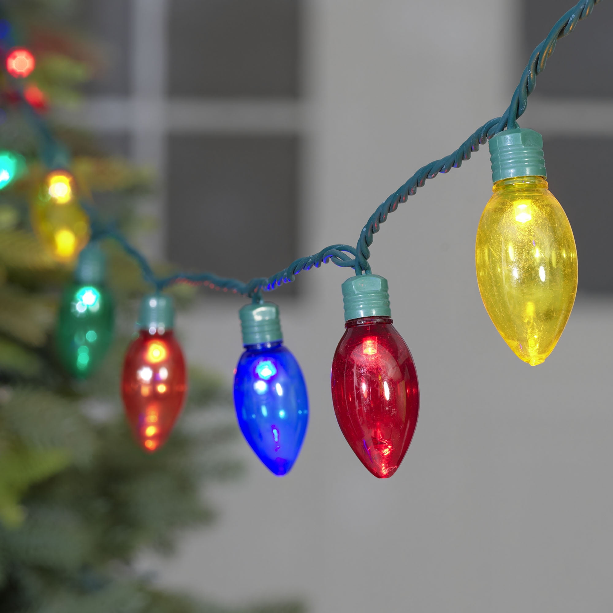 Holiday Time 100-Count Multicolor LED Smooth C9 Christmas Lights, 58.1 ft, Green Wire, Indoor/Outdoor, UL Certified