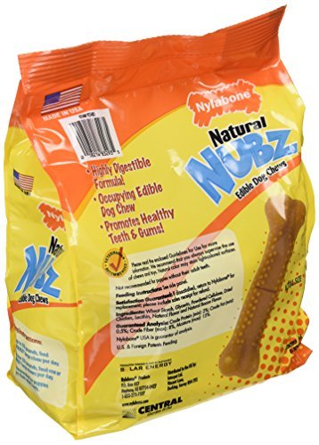 Nylabone Natural Nubz Edible Dog Chews, 22ct, 2-Pack, 5.2lb Total, Dental Health