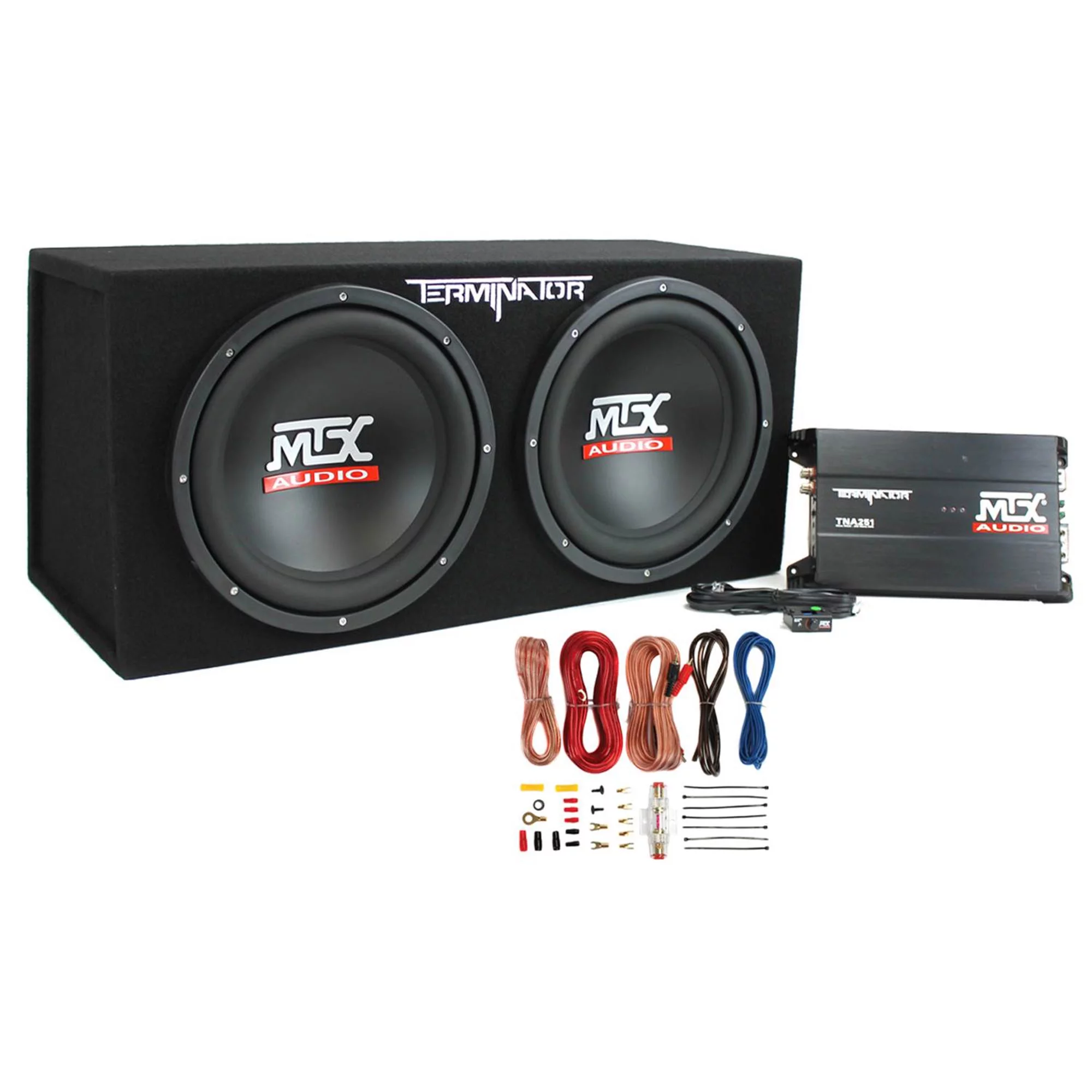 MTX TNP212D2 12′′ 1200W Dual Car Subwoofer Package with Amplifier & Installation Kit